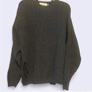 Bill Blass Dark Gray Grandpa core Cottagecore Gorpcore Crewneck Sweater-L